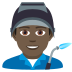 👨🏿‍🏭 man factory worker: dark skin tone display on JoyPixels